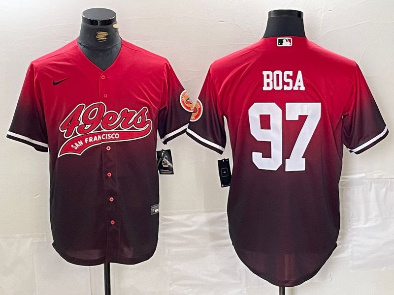 Men San Francisco 49ers #97 Bosa Red Joint Name 2024 Nike Limited NFL Jersey style 5